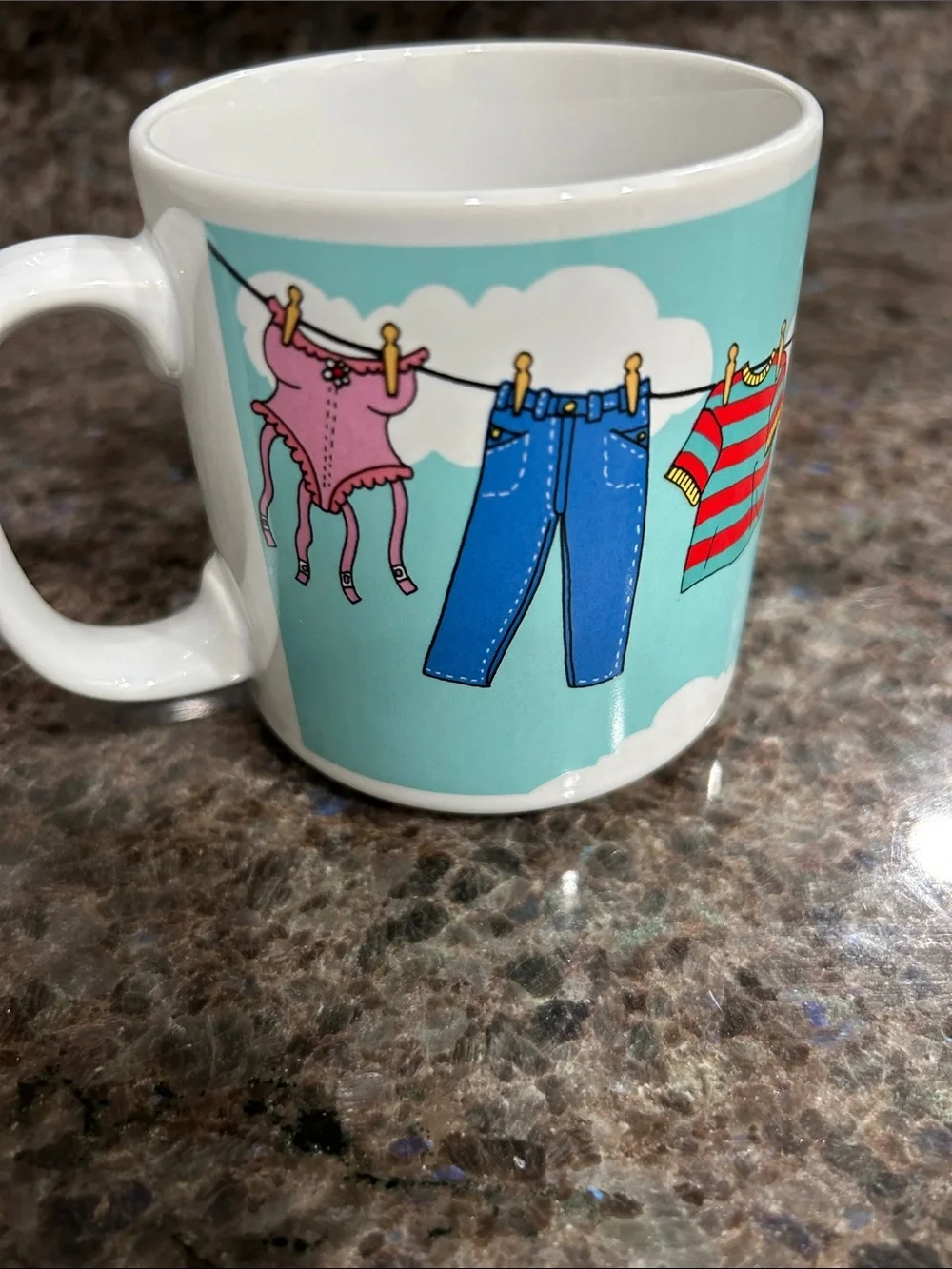 Hang In There Blue Ceramic Mug